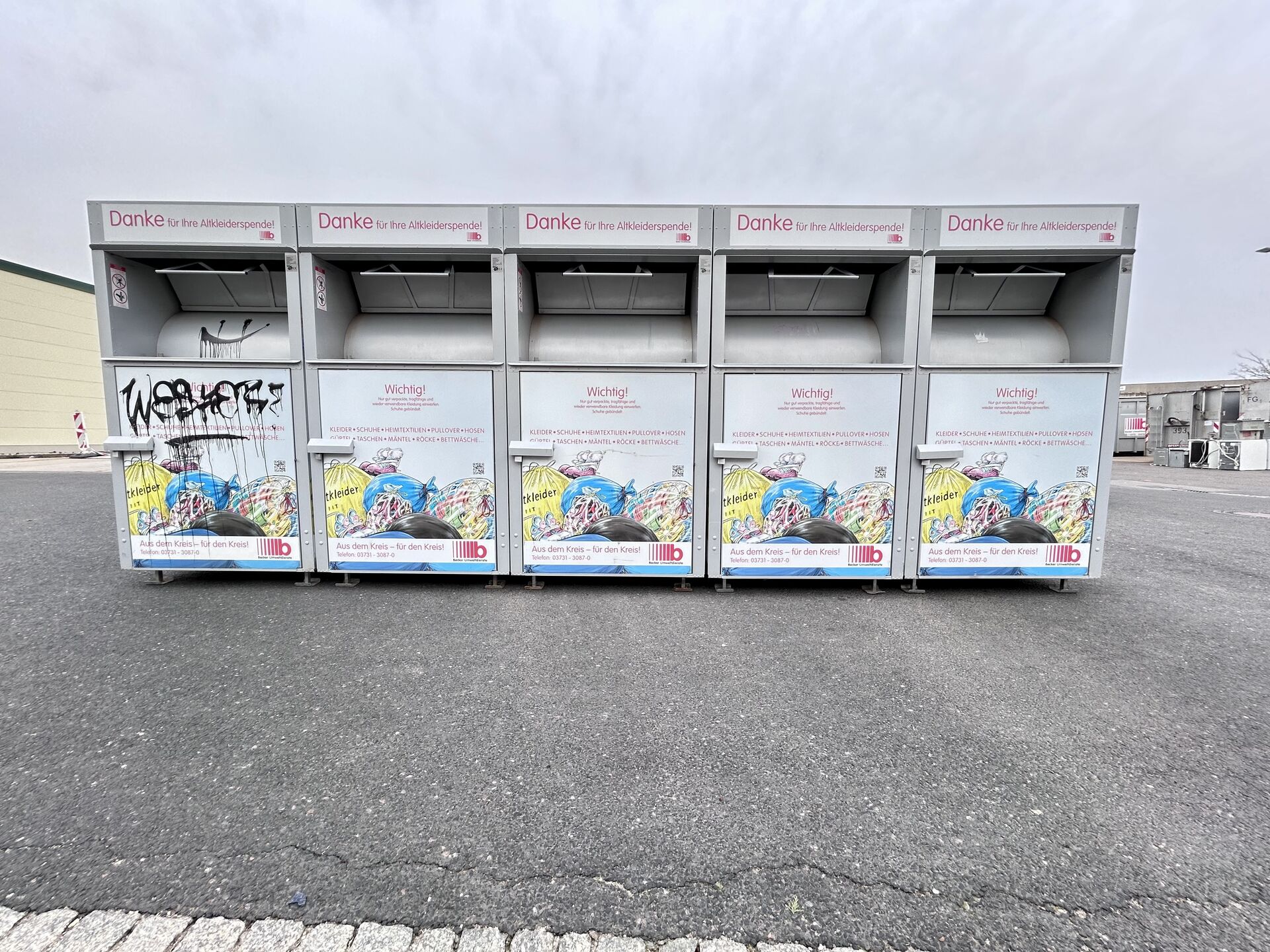 Alttextilcontainer Wertstoffhof Freiberg