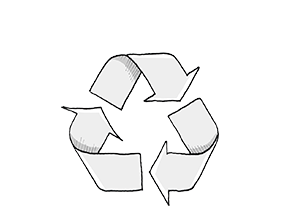 ein illustriertes Recyclingsymbol