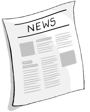 Eine illustrierte Zeitung mit der Überschrift News