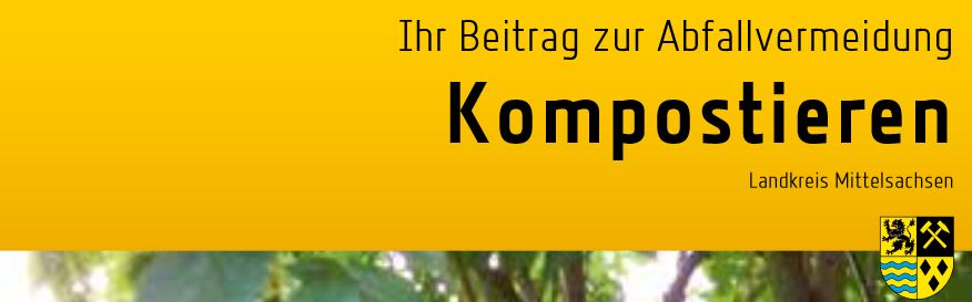 Flyer über Kompostieren: Tipps zur Abfallvermeidung und zur Nutzung von Kompost für den Garten.